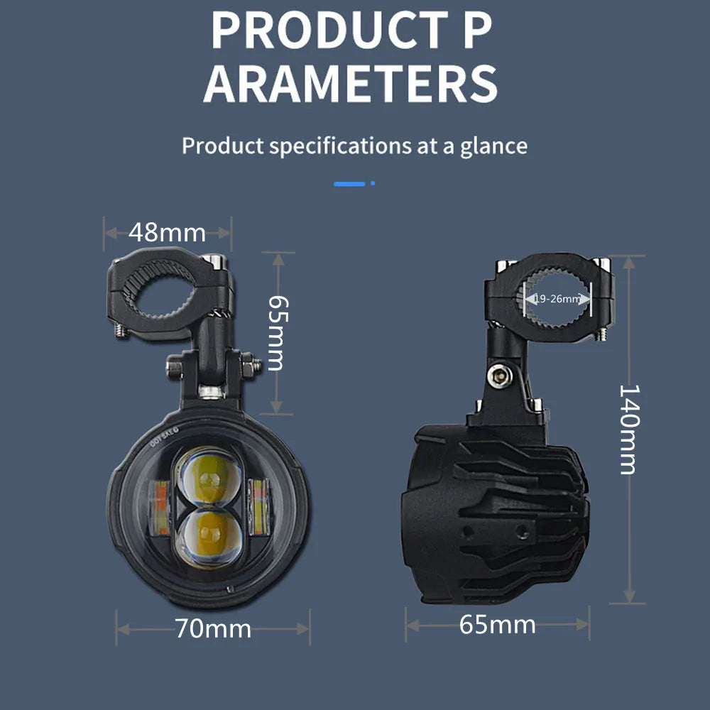 Phares LED Moto Bicolores – Feux Avant Homologués, Installation Universelle