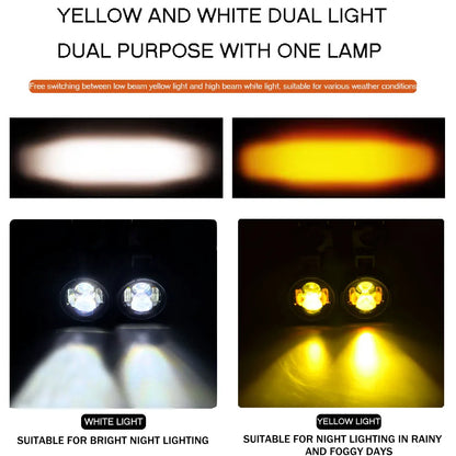 Phares LED Moto Bicolores – Feux Avant Homologués, Installation Universelle