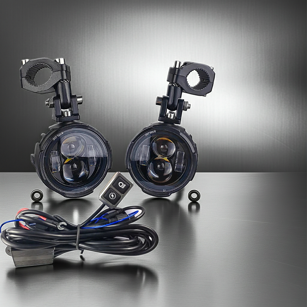 Phares LED Moto Bicolores – Feux Avant Homologués, Installation Universelle